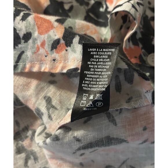 Lafayette 148 Women’s Large Shirt Button Up Blouse 100% Linen Collared - Picture 6 of 9